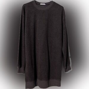 Talulah Brown Oversized Tunic Sweater Long Cozy Size M